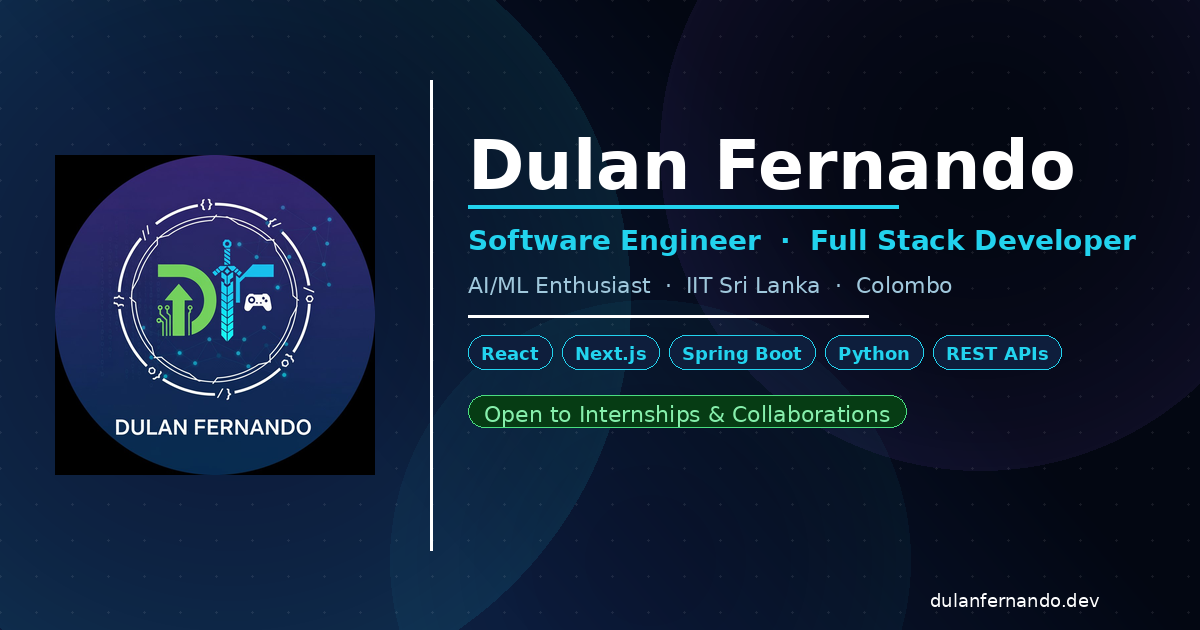 Dulan Fernando | Software Engineer